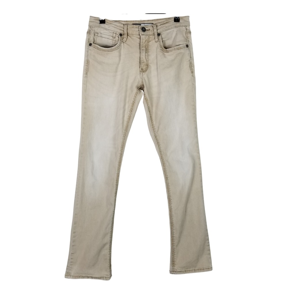 BKE Jake Straight Jeans Mens 30R Tan Casual Stretch Denim Pants